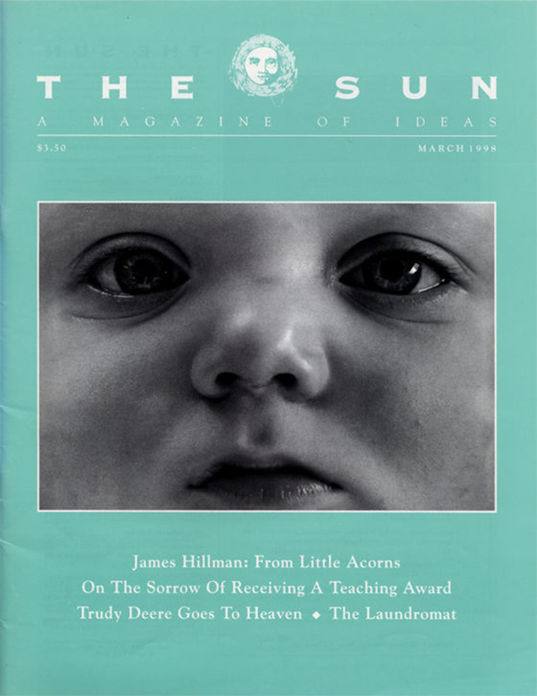 March 1998 cover of The Sun. An extreme close-up of a baby’s face.