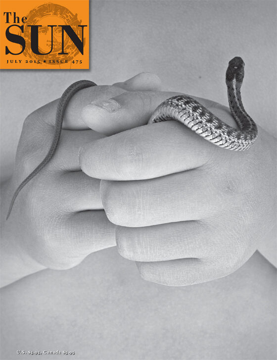 A close-up of a child’s hands holding a garter snake.