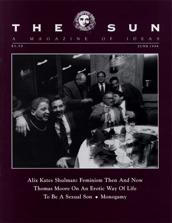 June 1998 cover of The Sun. A joyous shot of men smiling and conversing at a dinner in a restaurant.