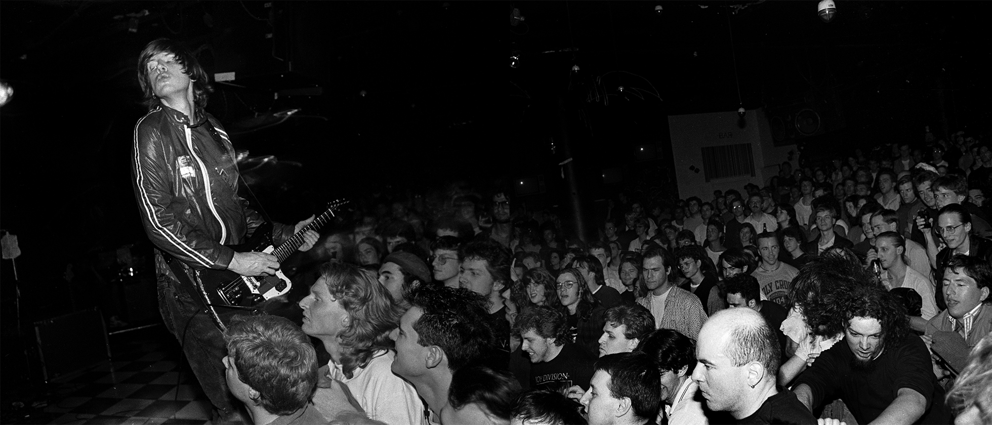 Sonic Youth performs for an abortion-rights benefit concert at the Paradise in Boston, 1990.